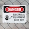 Signmission Electrical Equipment Keep Out Danger Sign, Plastic, 10in W x 7in L, 2PK OS-2PACK-DS-P-710-L-1738 - alternate 2
